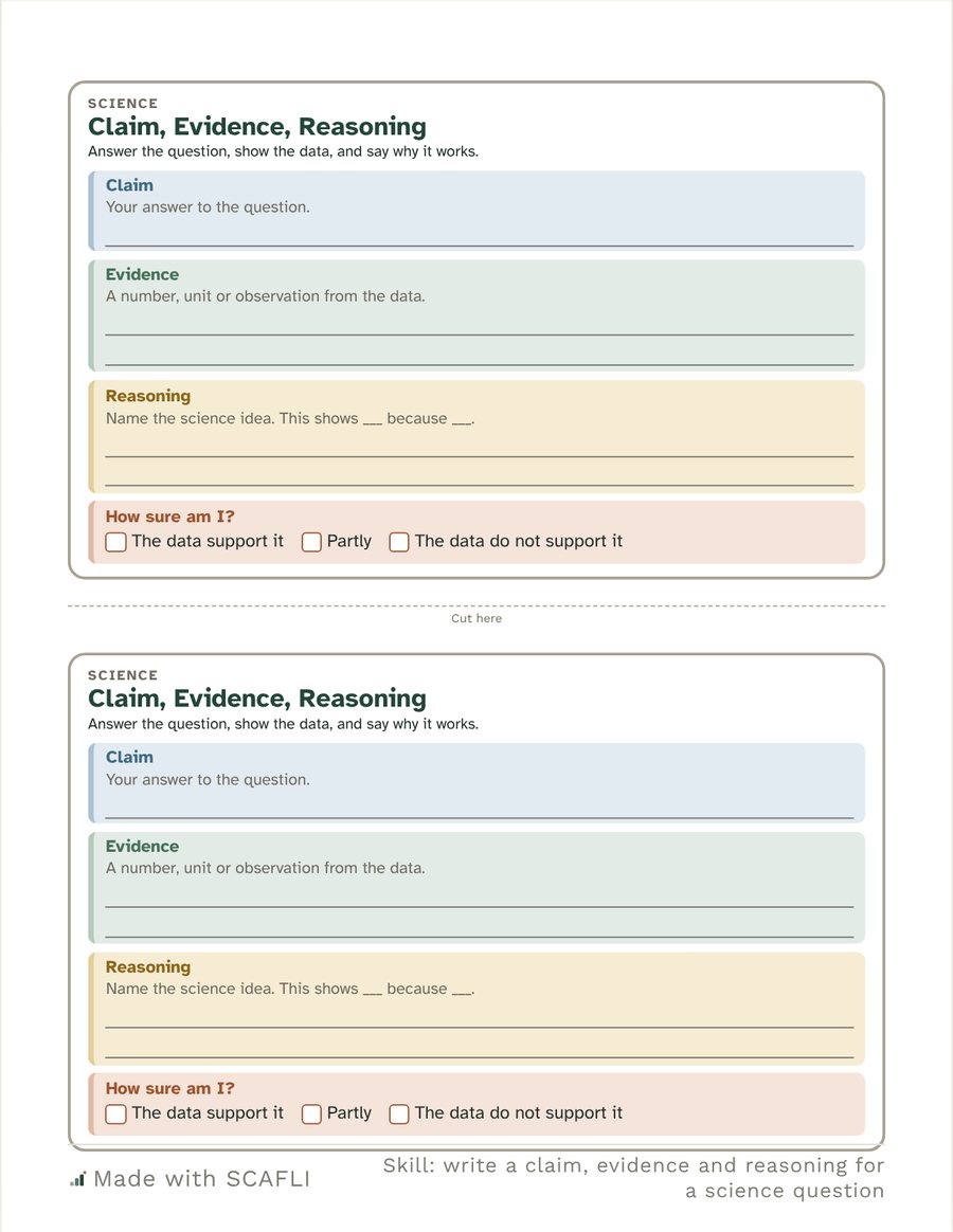 Half-page CER, two to a sheet (high school): a page from this PDF