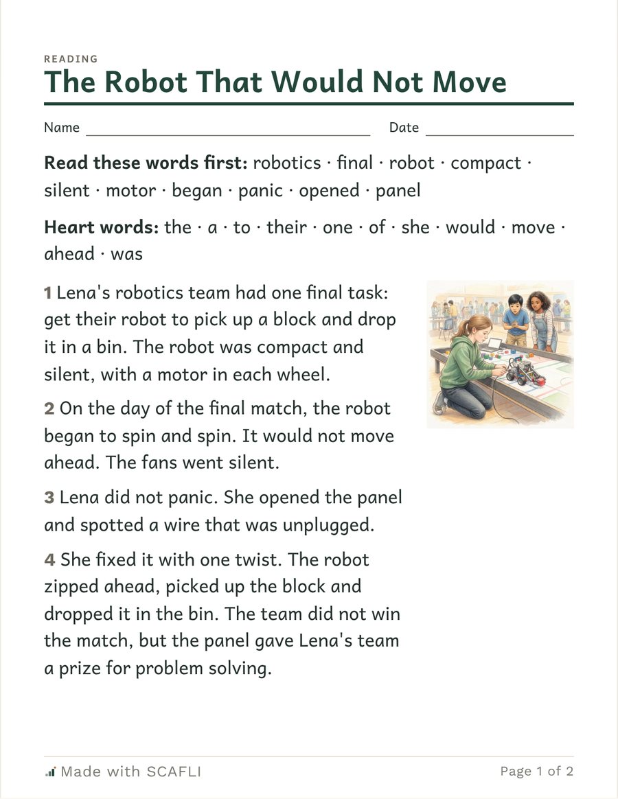 The Robot That Would Not Move: a page from this PDF