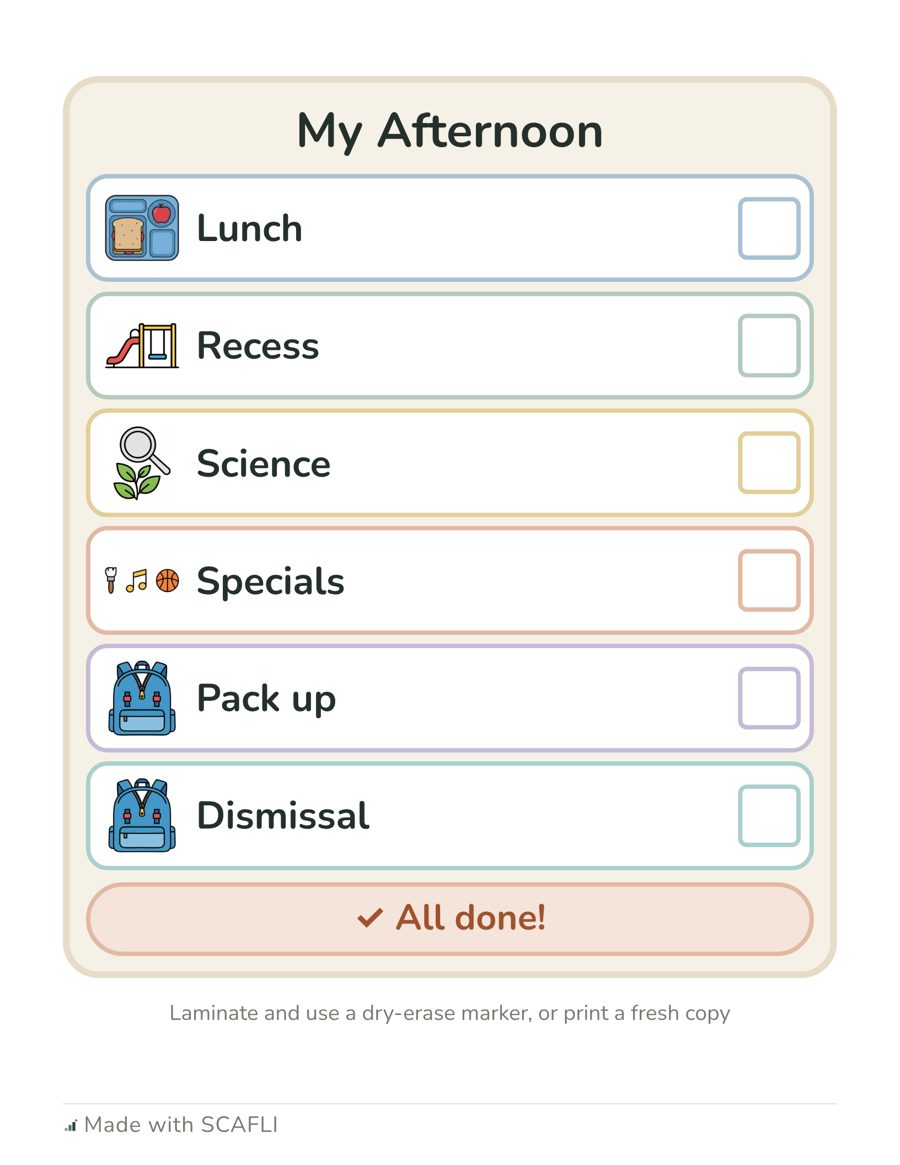 Afternoon at school: a page from this PDF