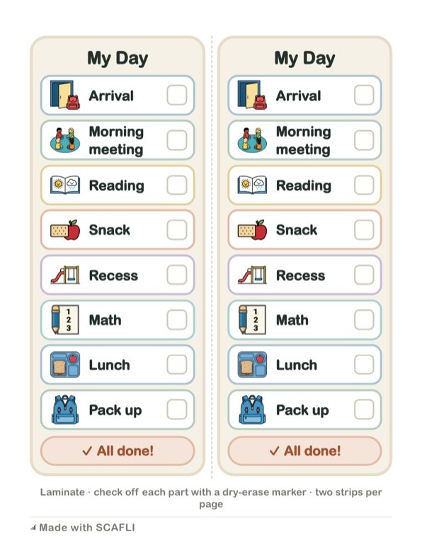 My Day schedule
