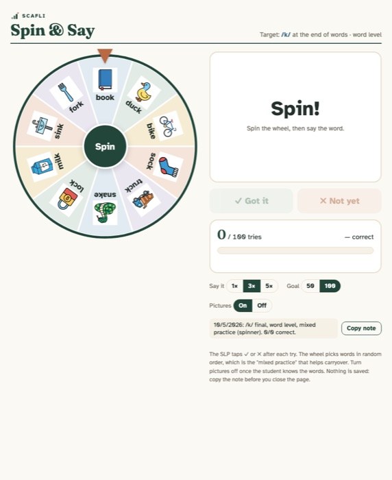 Spin and Say